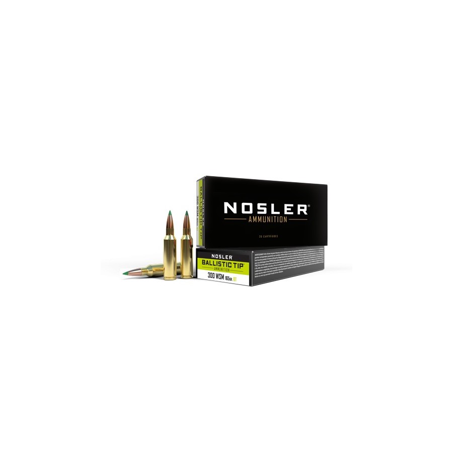 Munición Nosler .300 WSM 165gr Ballistic Tip Hunting  Precisión y energía para caza mayor