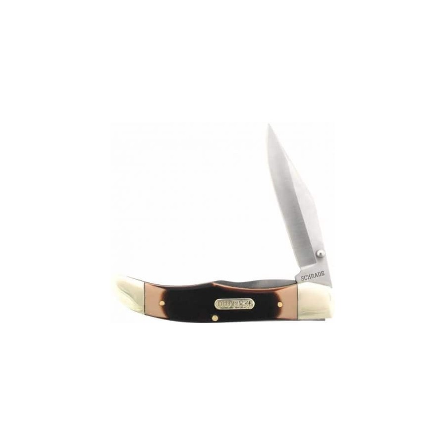 Navaja doble hoja marron y metal OLD TIMER