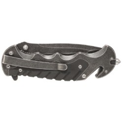 Navaja Smith & Wesson en carbono negra hoja semi dentada