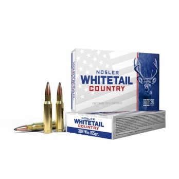 Nosler Whitetail Country Ammunition  Precision Deer Hunting Ammo with Solid Base® Bullet for Deep Penetration and Superior Acc