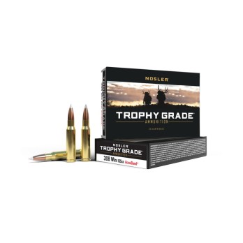 Munición Nosler Trophy Grade con Balas Spitzer AccuBond® de 165gr  Precisión, Fiabilidad y Latón Premium