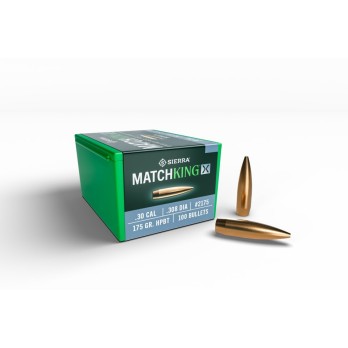 Balas Sierra MatchKing X .30 Cal 175 gr HPBT  Precisión y rendimiento en una sola bala