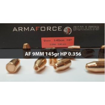 Puntas Cal. 9mm (.356)-145-HP Cobreado 500 uni. Armaforce