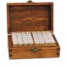 Caja de madera con 40 Tubos para pólvora