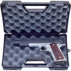Caja MTM para revolver.- pistola. 6"  negra