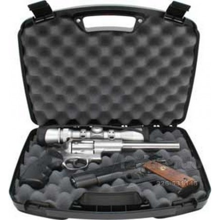 Caja MTM para 2 revolver o pistola. 8.5" negra