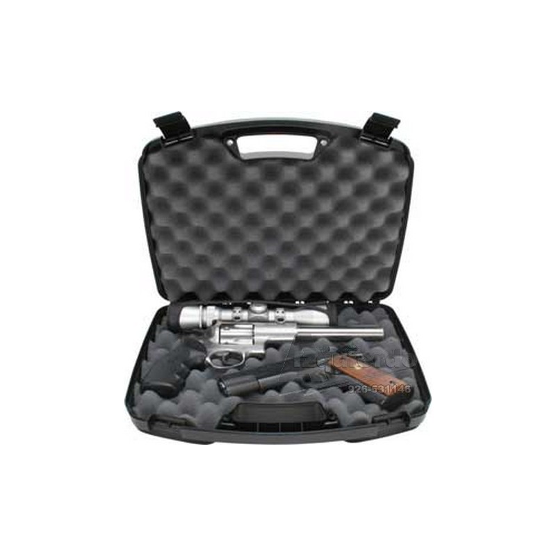 Caja MTM para 2 revolver o pistola.  8.5"  negra