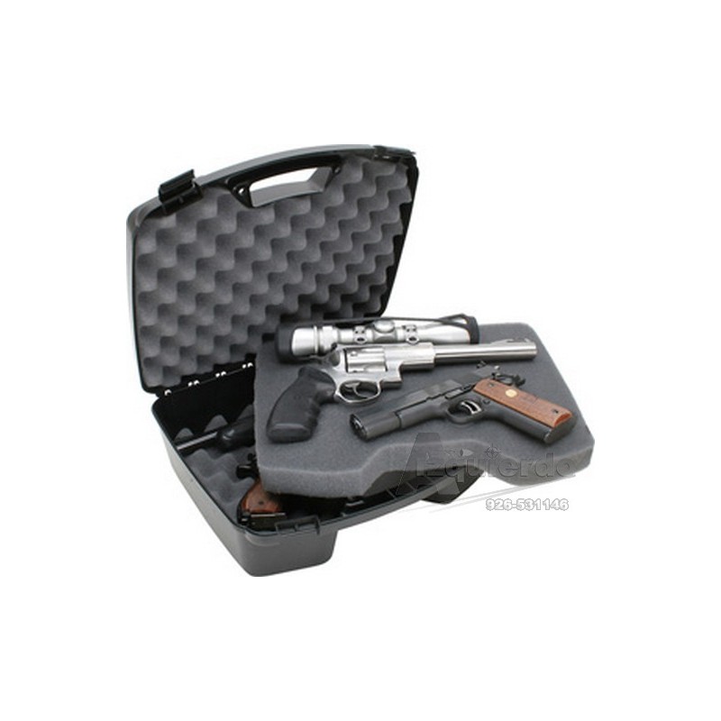 Caja MTM para revolver.- pistola.  8.5"  negra