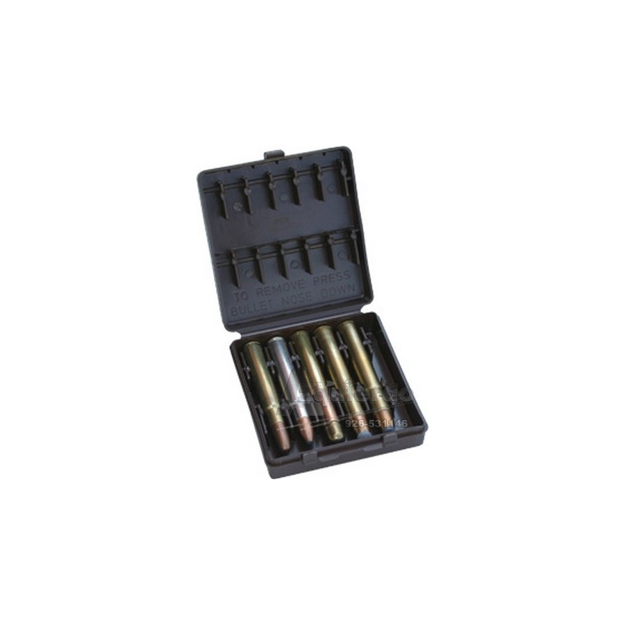 MTM 10-Round Ammo Box for .378 to .470 Caliber Cartridges with Padded Compartments