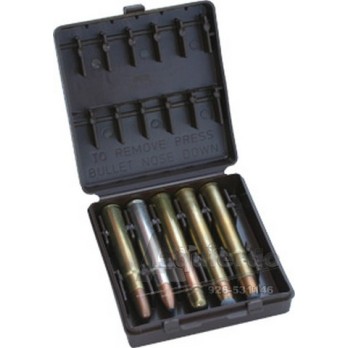 MTM 10-Round Ammo Box for .378 to .470 Caliber Cartridges with Padded Compartments