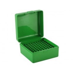 Boîte MTM verte pour 100 cartouches de .17 à .222