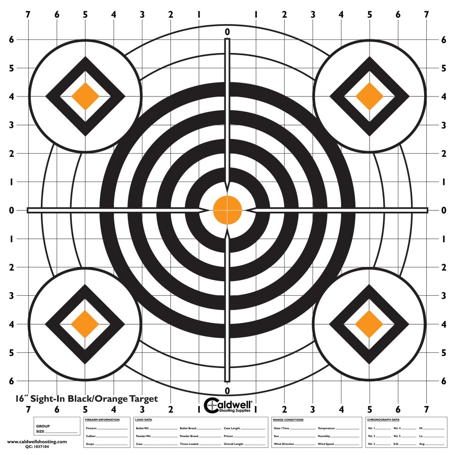 Cible en papier 16" x 16" (10 unités) Bullseye pour tir et rechargement