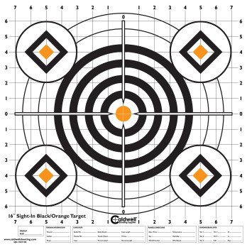 Cible en papier 16" x 16" (10 unités) Bullseye pour tir et rechargement