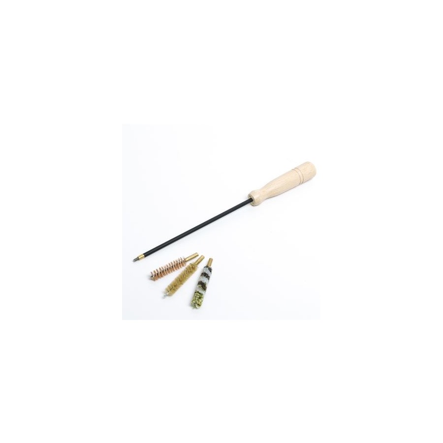 3-Piece 4.5 Caliber Long Gun Cleaning Kit with Copper, Wool, and Bristle Brushes in Plastic Case