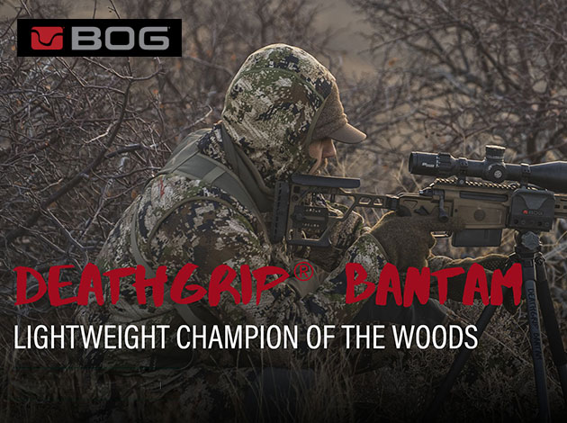 BOG DeathGrip Bantam - bípodo ligero para caza y tiro de precisión